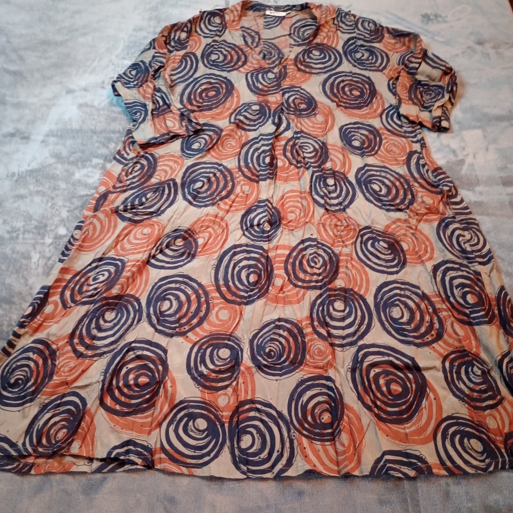 Masai Dress Lightweight‎ Size Small Oversized Short Sleeve Abstract Swirls